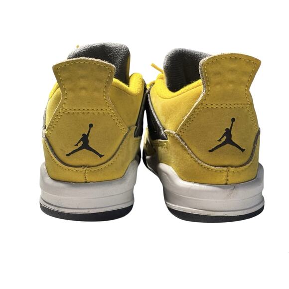 Nike Air Jordan 4 Retro Lightning Yellow Toddler Sz 9C Jumpman Sneakers - Picture 5 of 8